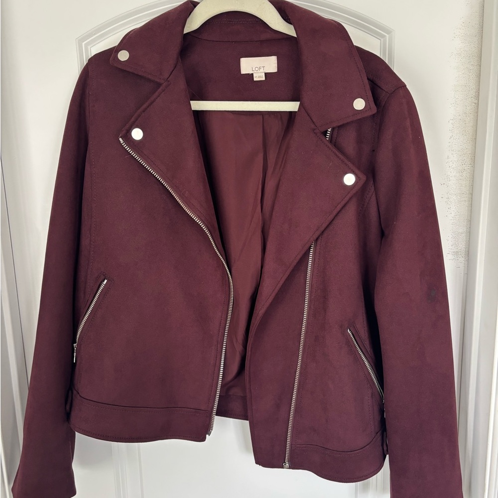 LOFT Burgundy Moto Jacket